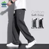 Pantalons pour hommes marque vêtements hiver doux lisse tricoté vêtements en coton droit épais pantalons de survêtement coréen survêtement pantalon décontracté mâle