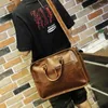 BROCKASER GUMST Märke Crazy Horse Pu Leather Men Portfölj Vintage 14 tum Business Laptop Handväska Fashion Messenger Shoulder Bag Man