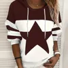 여성용 후드 가을/겨울 5 포인트 스타 캐주얼 3D 까마귀 느슨한 거리 스웨트 셔츠 긴 슬리브 티셔츠 플러스 사이즈 탑