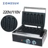 Zonesun 110V 220V Commercial 6st Electric French Hot Dog Stick Machine Waffle-Sausage-Machine Barbecue till frukost