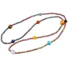 Pendant Necklaces TUMBEELLUWA Natural Crystal Stone Beads Reiki Healing Galaxy Necklace ELastic Long Chain For Unisex Men Women Jewelry