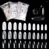False Nails 500pcs/bag Round Acrylic Press On For UV Gel Extension Full Cover Artificial Clear Natural White Manicure Tool