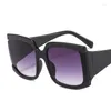 Солнцезащитные очки 2023, модные квадратные женские и мужские солнцезащитные очки «кошачий глаз» из ПК, крутые градиентные линзы, леопардовые брендовые дизайнерские очки Trend UV400