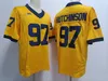 Champions College 97 Aidan Hutchinson Michigan Wolverines Camisa de futebol 10 Tom Brady 7 Donovan Edwards 9 J.j. Mccarthy todo costurado masculino azul branco laranja