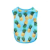 Hundebekleidung Stilvolles Ananas-Druck-Haustier-Welpen-Sommer-T-Shirt-Bluse Polyester Dekorativ