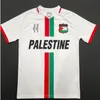 トップスステーズ2023 2024パレスチナサッカージャージーブラックセンターストライプレッドグリーンフットボールシャツ戦争正義3月サッカーユニフォームS2xl