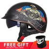 Casques De moto Capacete De Moto Masculino Rétro Vintage Casque Hommes Casque Open Face Scooter Moto Racing Équitation