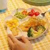 Assiettes Plats pour tout-petits Dîner pour enfants Plateau divisé pour adultes Diviseur en céramique Assiette à salade