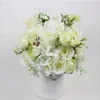 Couronnes de fleurs décoratives artificielles PE blanc Rose mariage tenant des Bouquets mariée Bouquet de mariée fleurs décoratives
