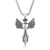 Подвесные ожерелья 316L из нержавеющей стали творческие украшения европейская и американская личность моды Ангел Крыло Титан Мужские