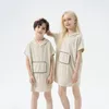 Family Matching Outfits Terry Fabric 2023 Kids Bathrobe Children Hoodies Baby Outfit 230424