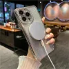 Magsafe manyetik şarj telefon kasası için iPhone 15 13 12 11 14 Pro Max Plus Kamera Lens Kenar Kaplama Glitter Rhinestones Gradyan Şeffaf Yumuşak TPU Kapağı