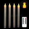 Candele senza fiamma Candele coniche tremolanti Candele coniche senza fiamma in vera cera Candela LED con stoppino mobile con timer e telecomando Y200109278p