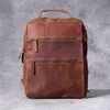 Plecak szalony koni skórzany laptopa szkolna torebka podróżna duża pojemność retro oryginalna pierwsza warstwa