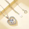 Chains Fashion Necklace S925 Silver Women's Heart Shaped Zircon Pendant Simple Leaf Collarbone Chain In Stock