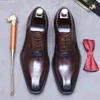 Zapatos de negocios formales de estilo vintage Oxfords para hombre Zapatos de vestir de boda para hombre de moda de estilo británico Pisos para hombre