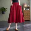 Damen Hosen Elastische Hohe Taille Schlanke Elegante Cropped Capris Weibliche Röcke Frauen Sommer Breites Bein Mittellange Freizeit Lose Hosen