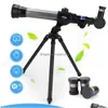 Telescopio Binocolo Bambini Monocar Telescopio con rotazione di 360 gradi Treppiede Monocar regolabile Bambini Astronomico educativo per Dhda4