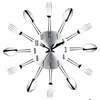 Wall Clocks Wall Clocks Stainless Steel Knife And Fork Spoon Kitchen Restaurant Clock Home Decoration Drop Delivery Home Garden Home D Dhgck