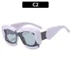 サングラススチームパンク女性男性パンクメガネスクエアユニークな厚いフレームサングラスY2K眼鏡レディシェードガファスデソルホンブレ