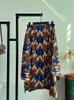 Rokken miyake zeer elastische print botsing modeontwerp onregelmatig type geplooide dames stijl losse zomer literaire vintage half rok