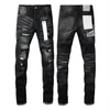 Designer de jeans de jeans roxos para homens de caminhada de caminhada de calça rasgada Hip Hop High Street Moda Pantalones Vaqueros para Hombre Motocicleta E