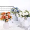 Decorative Flowers 3 Pcs Artificial Chrysanthemum Ball Silk Hydrangea Faux Bouquet Realistic Flower For Wedding Centerpieces