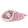 Canis canetas quente coral velo gato saco de dormir cama para filhote de cachorro pequeno cão pet tapete sem pêlos canil casa produto de sono macio 231124