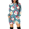 Casual Dresses Christmas Women's Hoodies Dress Cosplay Printed Ladies Hoody streetwear roliga pullover kläder 2024 Klädtröja