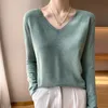 Maglioni da donna Maglione lavorato a maglia con scollo a V femminile Pullover allentato a maniche lunghe Primavera Estate Camicia base solida casual Sottile Top selvaggio da donna 231123