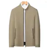 Men's Jackets Standing Collar Short Solid Color Jacket For Young And Middle-aged Business Casual Minimalist Fathers