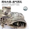 Botlar Askeri Ordu Erkekleri Dantel Yukarı Su Geçirmez Açık Hava Ayakkabıları Nefes Alabilir Tuval Kamuflaj Taktik Savaş Çöl ayak bileği D139