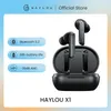 HAYLOU W1 Bluetooth 5.2 écouteurs 35dB double annulation de bruit casque Six micros HD appel affichage de puissance casques étanches