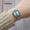 Luksusowy zegarek literacki kwadratowy kwarc kwarcowy zegarek ze stali nierdzewnej mody mody dziewcząt kwadratowy zegarek dla kobiet