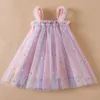 Girl Dresses 9M-5Y Toddler Kid Baby Girls Tulle Dress Cherry Embroidery For Wedding Birthday Summer Party Beach Holiday Clothing