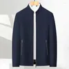 Men's Jackets Standing Collar Short Solid Color Jacket For Young And Middle-aged Business Casual Minimalist Fathers