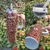 40oz Stainless Steel Tumblers Cups With Lids And Straw Cheetah Animal Cow Print Leopard Heat Preservation Travel Car Mugs Large Capacity Water Bottles 1124