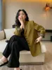 Women's Suits Insozkdg Women Stylish Single Breased Blazer Notched Collar Black Jacket Office Wear Formal Chic Coat Lady Harajuku
