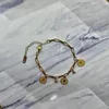 Berlockarmband rostfritt stål lager gyllene hänge armband för kvinnor retro punk gotisk porträtt mynt kors pärlsmycken