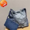 Sacs à bandoulière Channel 22 Denim Grand Shopping Fourre-tout Chaîne de mode de luxe Designer de voyage Femme Sling Body Sac à main le plus cher avec Silver Gabrielle Quilt