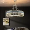 Chandeliers Luxury LED Lighting Modern Crystal Leather Round Rectangle Lights Fixture Bedroom Living Room Villa Lamps Lustre