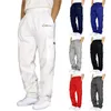 Herrenhose, sportlich, lässig, gepolstert, Kordelzug, elastische Taille, mehrere Taschen, locker, lang, einfarbig, Cargohose