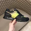 lyxdesigner skor män casual sko fluorescerande gul och vit kalvskinn sneakers mjkpiyt000002