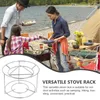 Kitchen Storage Kickstand Hob Camping Stove Rack Hiking Cooking Metal Grilling Stainless Steel