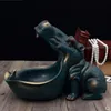 Hippopotamus Statue Home Decoration Resin Artware Sculpture Sculpture Statue Decor Decor Straigen Desk DescorationアクセサリーOrnament T20271J