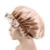 Reversible Women Stain Night Sleep Curly Hair Sleeping Cap Double Layer Adjust Designer Bonnet Hair Cover Hat