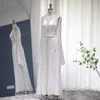 Partykleider Luxus Dubai marokkanischer Kaftan Elfenbein Abend für Frauen Hochzeit elegantes langärmliges muslimisches arabisches formelles Kleid SS439