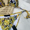 2023 Kvinnor Bikinis Baddräkt F Badkläder Tvådelad Designer Fendace GULD BAROCK Bikinitopp Sexig Kvinna Baddräkter Strandbadkläder Utomhus