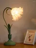 Table Lamps Flower Desk Lamp Bedside Shade Indoor Night Light Art Decor Fabric Vintage Nordic Decoration