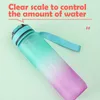 Water Bottles Motivational Water Bottle With Straw Noozle With Time Marker Leakproof Sports Water Bottle For Gym Camping Large Capacity 230422